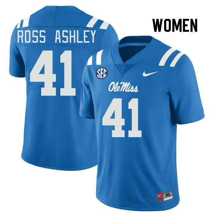 Women #41 John Ross Ashley Ole Miss Rebels College Football Jerseys Stitched Sale-Power Blue